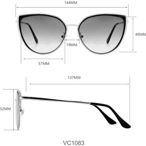 Vince Camuto Vintage Metal 100% Uv Protective Cat Eye Sunglasses Luxe Gift 57 Mm - Picture 10 of 10